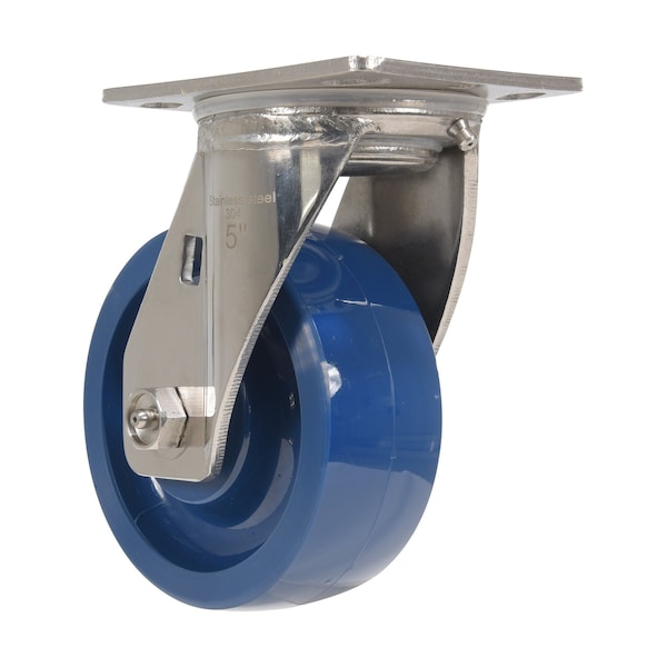 Solid Polyurethane Swivel Caster 5 In. Diameter X 2 In. Width 1000 Lb. Capacity Dark Blue